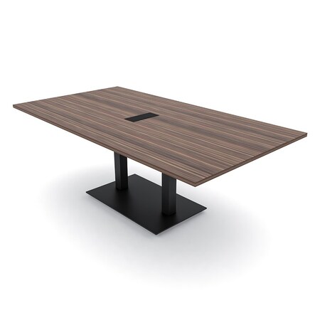 Skutchi Designs Rectangle Conference Table With Power, 48 in W, 84 in L, Brown HAR-REC-48X84-DOU.BK-H3041-EBLK