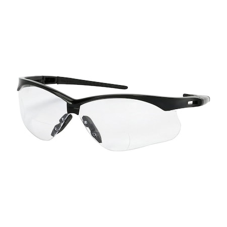 Bouton Optical Semi-Rimless Safety Readers w/Black Frame, Clear Lens and Anti-Scratch / Fogless 3Sixty Coating, +2.0 250-AN-52020