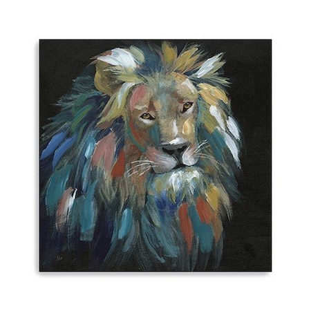 Homeroots Painted Lion Portrait Unframed Print Wall Art 398941