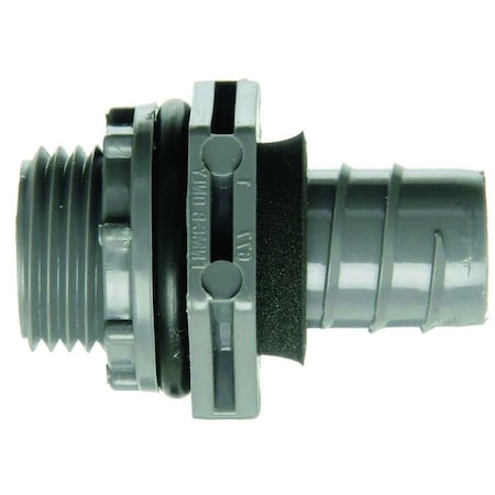 Carlon Conduit Fitting Connector, 1/2 in, Liquid-Tight, PVC, PVC Coated, Grey LN43DA-CTN