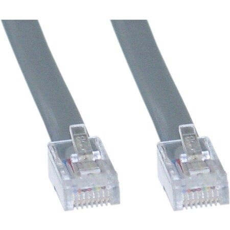 Cable Wholesale Telephone Cord (Data), RJ45 8P / 8C, Silver Satin, Straight, 7 foot 8103-88107