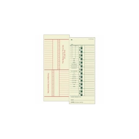 Tops Form, Timecrd, 3.5X9, Days&Ot, PK500 TOP1257