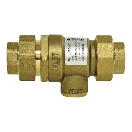 Watts 3/4in Lead Free Forged Brass Dual Check Valve Backflow Preventer with Intermediate Atmospheric Vent 88006832