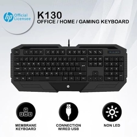 Hp Wired Membrane Keyboard, Office or Gaming K130