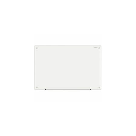 Universal Frameless Glass Marker Board, 36" x 24", White UNV43232
