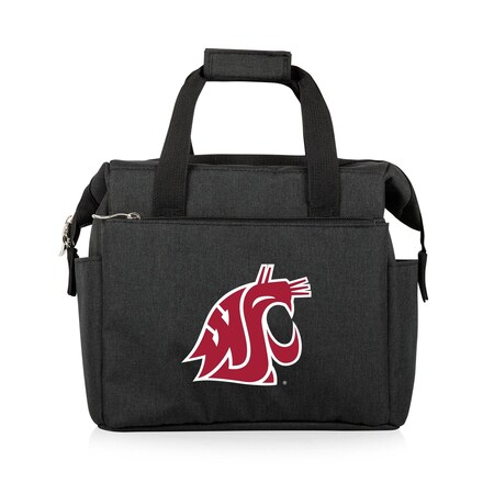 Picnic Time Family Of Brands NCAA Washington State Cougars On The Go Lunch Bag Cooler - Soft Cooler Lunch Box, Black 510-00-179-634-0