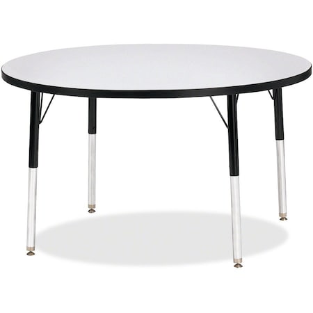 Jonti-Craft Berries Round Activity Table, 42 in. Diameter, E-height, Freckled Gray/Black/Black 6468JCE180