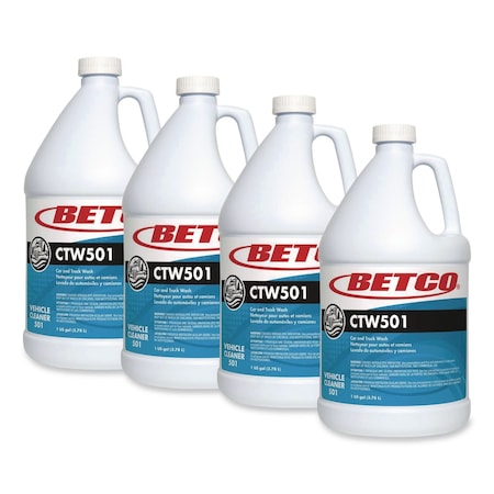 Betco CTW501 Car and Truck Wash, Lemon Scent, 1 gal Bottle, 4PK 50104-00