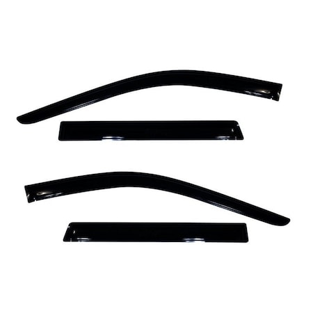 Ventshade Rainguards, Aerodynamic Design, Tape-On, Smoke, Acrylic, Set Of 4 94252