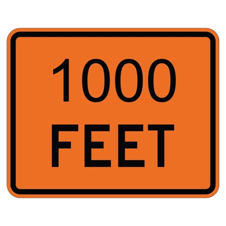 Sign Solutions Usa Traffic Sign, 24 in Width, Aluminum Sign, Horizontal Rectangle DUS12WZO2418W16-2P1