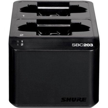 Shure DUAL DOCKING RECHARGING STATION FOR 2 SB903 LI-ION BATTERIES AND/OR SLXD1/SLXD2, SBC203-US