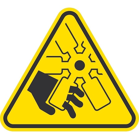 Lyle Cutting of Fingers or Hand/Engine Fan Symbol, 10x10, Non-Reflective, Yellow G-1055-ND_10x10