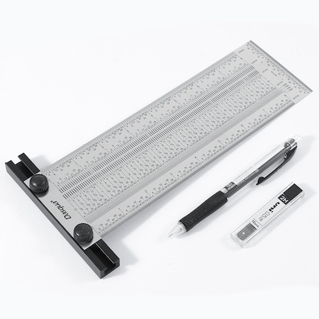 Dasqua 8in Precision Wide Marking T-Rule With Pencil and Refill Lead 1804-5774