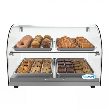 Koolmore - 22" Commercial Countertop Bakery Display Case with Front Curved Glass and Rear Door - 1.5 cu. ft. DC-2C