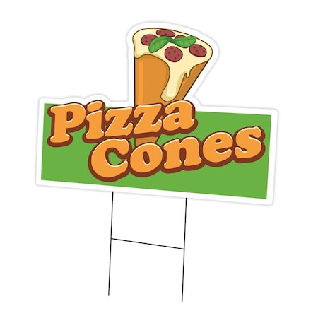 Signmission Pizza Cones Die Cut Yard Sign & Stake outdoor plastic coroplast window, C-DC-1824-DS-Pizza Cones19 C-DC-1824-DS-Pizza Cones19
