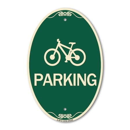 Signmission D4-3 Bicycle Parking Bicycle Symbol Parking, 12 In X 18 In Architectural, Heavy Gauge Aluminum A-OV-G-1218-24199
