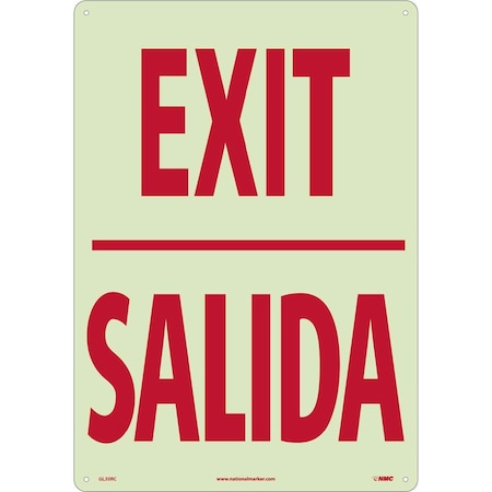 Nmc Exit Sign, English, Spanish GL30RC