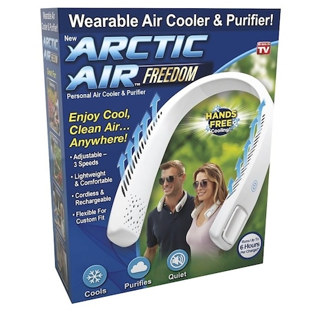 Arctic Air Wearable Air Cooler and Purifier, 3.7 V, 3-Speed, 1 cfm Air, White AAFR-MC12/4