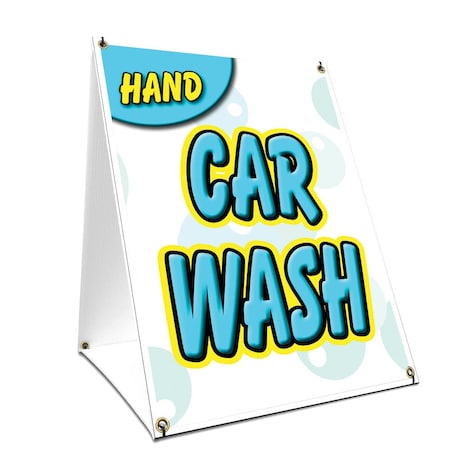 Signmission Hand Car Wash, 24 Inch x 18 Inch A-frame Yard Sign, Plastic Sign SBC-1824-Hand Car Wash