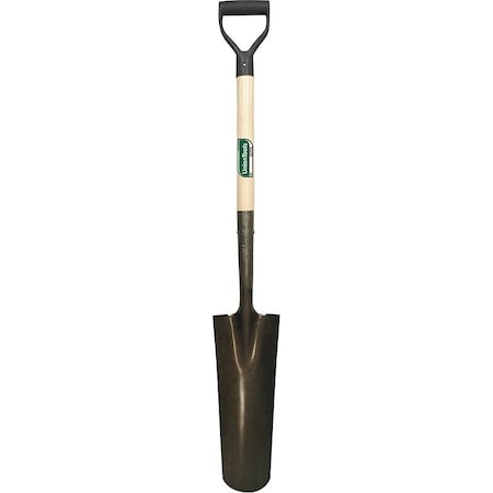 Union Tools Drain Spade Shovel, 6 in W Steel Blade, 27 in L Hardwood Handle W/ D-Grip 47108