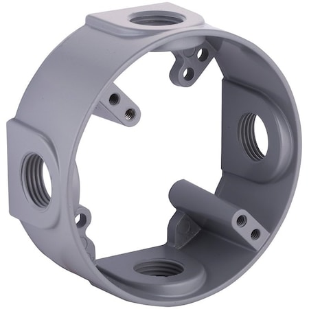 Hubbell Extension Adapter, 4 in L, 4 in W, 4-Knockout, Aluminum, Gray, Powder-Coated 5363-0