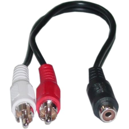 Cable Wholesale Cable Wholesale 30R1-03260 6 in. RCA Female to Dual RCA Male Splitter & Adapter 30R1-03260