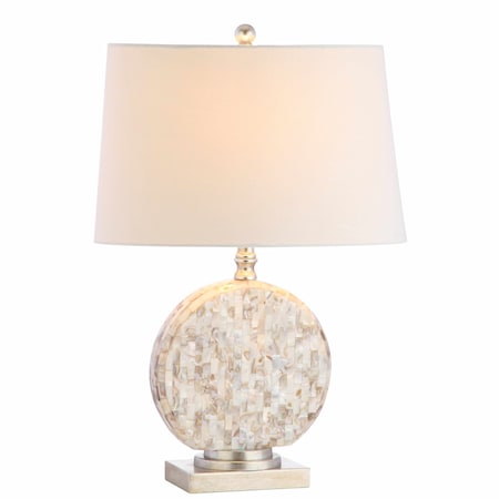 Jonathan Y Dennis 24" Seashell LED Table Lamp, Cream JYL1050A
