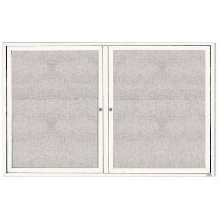 Aarco Outdoor Enclosed Bulletin Board w/ Al Frame, Powder Coated White, 48''Hx72''W ODCC4872RW