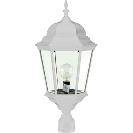 Intense Powder Coated Cast Aluminum Post Top Light Fixture, White - 26.75 x 12.75 x 12.75 in. IN2939460