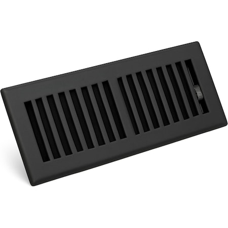Sierra Grates 4 in. H X 10 in. W 2-Way 45 Degree Louvered, Steel, Black Floor Register TWF410-BLK