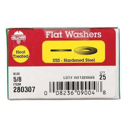 Hillman Yellow Dichromate Steel 5/8 in. USS Flat Washer, 25PK 280307