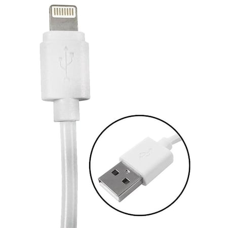 Zenith Lightning Cable, USB, White, 3 ft L PM1003U8W