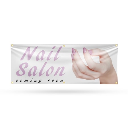 Signmission Nail Salon Coming Soon, 24 Inch x 72 Inch, Vinyl Banner B-72-30747