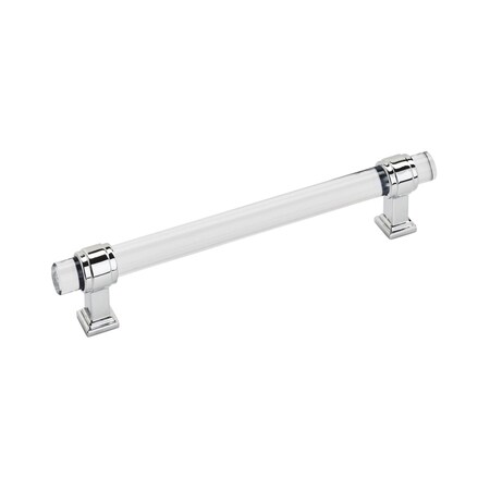 Amerock Glacio 6-5/16 in 160 mm Center-to-Center Clear/Polished Chrome Cabinet Pull BP36656C26