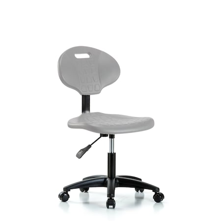 Blue Ridge Ergonomics Erie Polyurethane Chair - Desk Height with Casters in Gray Polyurethane TPDHCH-RG-A0-RC-GRY