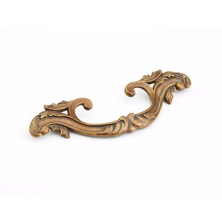 Schaub 5-3/8in Center to Center French Court Cabinet Pull Monticello Brass Finish 988-MBR