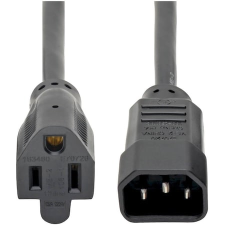 Eaton Tripp Lite Series NEMA 5-15R to C14 Computer AC Power Cable - 13A, 125V, 16 AWG, 2 ft. 0.61 m, P002-002