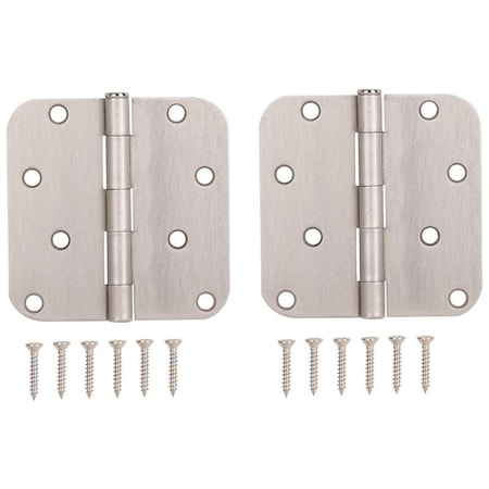 Prosource Door Hinge, Steel, Satin Nickel, Loose Pin, 180 deg Range of Motion, Screw Mounting BH-402SN-PS