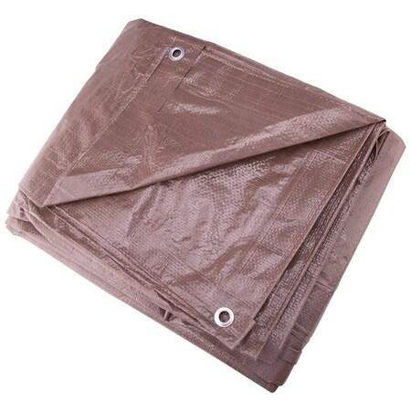 Prosource Tarpaulin, 16 ft L, 12 ft W, 5 mil Thick, Polyethylene, Brown T1216BB90