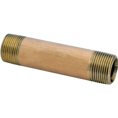 Anderson Metals Pipe Nipple, 1-1/4 in, NPT, Brass, 3 in L 38300-2030