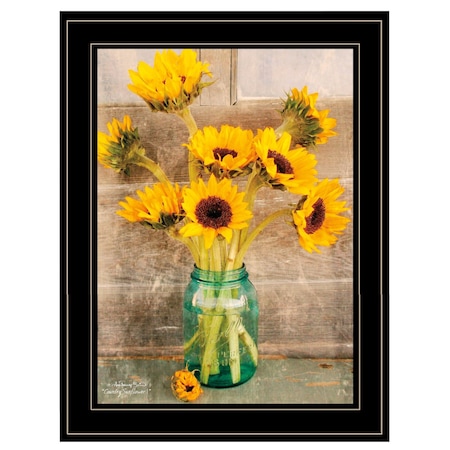 Homeroots Country Sunflowers I 2 Black Framed Print Wall Art 404306