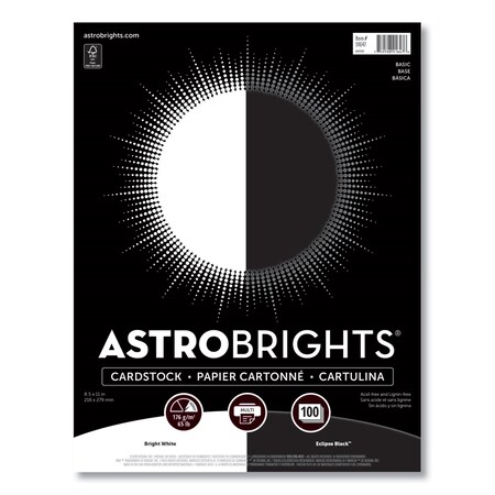 Astrobrights Color Cardstock - "Basic" Assortment, 65 lb, 8.5 x 11, Assorted Basic Colors, 100PK 91647