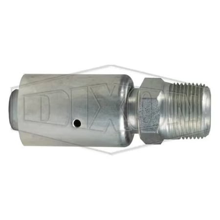 Dixon 3500 Low Profile Hose-to-Pipe Nipple, 1/2 x 3/8 in Nominal, Hose Shank x Male NPT, 600 psi Pressure,  3510WF