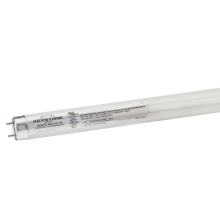 Keystone 13.5W LED T8 Tube, 2200 lumen, Glass Construction, 4ft, 5000K, 70k hrs, External Drive Type C. KT-LED13.5T8-48G-850-E /G2