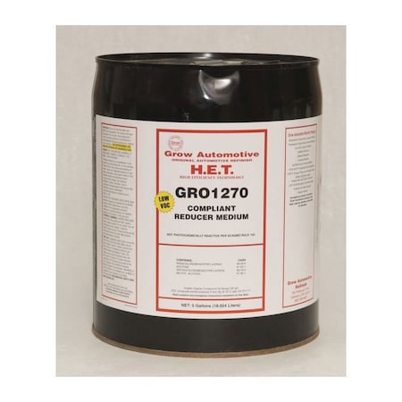 Grow Automotive Medium Low VOC Urethane Reducer, 5 Gallon Pail GRO1270/PL