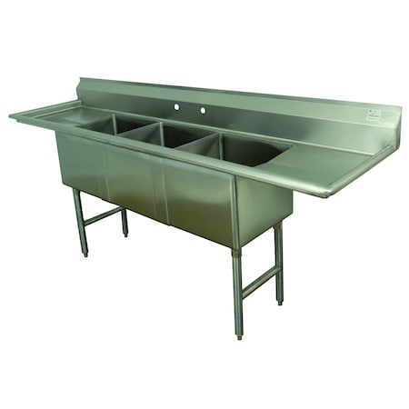 Advance Tabco Fabricated Sink 3-compartment 30 in. right & left drainboards FC-3-3030-30RL