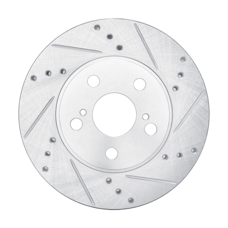 Dynamic Friction Co DFC Brake Rotor - Drilled and Slotted - Silver 631-76087R