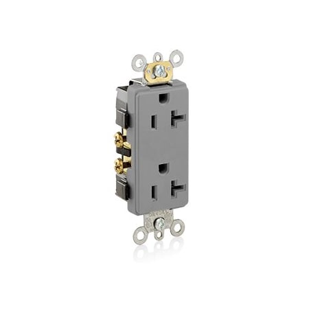 Leviton Commercial Grade Decora Receptacle, 20 Amp, 125 Volt 16352-GY