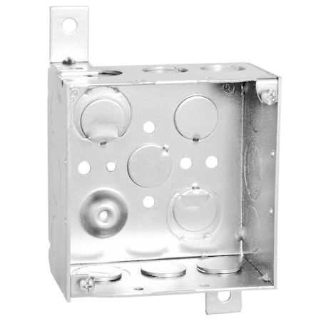 Southwire Electrical Box, 30.3 cu in, Junction Box Type, 4 Gangs, Steel, Square Shape 52171-SXT