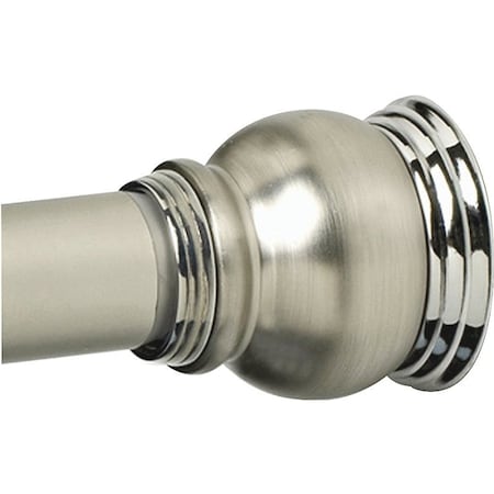 Zenna Home Zenithen Adjustable Tension Shower Rod, 72 in OAL, 1 in Dia, Aluminum, ChromeSatin Nickel 663ALNS